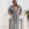 Unisex Hooded Flannel Bathrobes - Extra-Long, Plus-Size, Perfect for Autumn & Winter Lounging