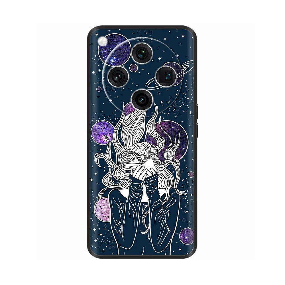 Painted Cover For Oppo Find X8 Pro Soft Black Silicon Back Cover Cases For Oppo Find X8 Findx8 Pro Shockproof Shell Cases Bumper