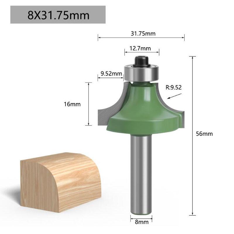 1 bucată freză rotundă de colț peste freză din tungsten 8 mm pentru freze pentru prelucrarea lemnului