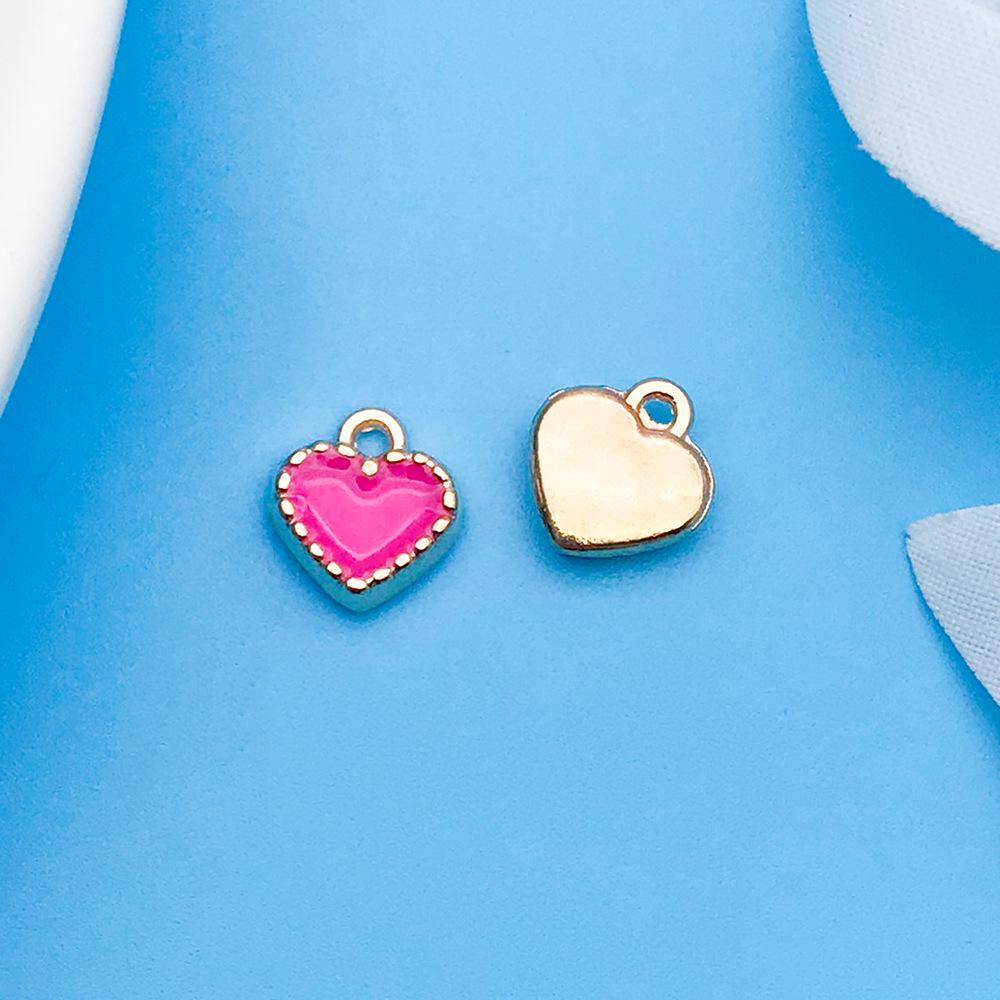 30 Cartoon Alloy Jewelry Pendants: Rose Red Drip Oil for DIY Bracelet and Handbag Accessories