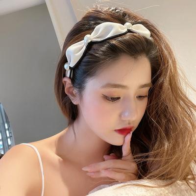 Koreanische Frau Perlen-Haarbänder Elegantes Haaraccessoire Breiter Haarreif Lünette Kopfschmuck Retro Damen-Stirnbänder