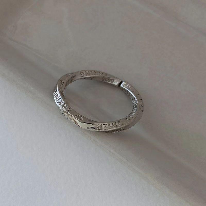 Women's Large Plain Band Ring for Thick Hands, Adjustable Opening