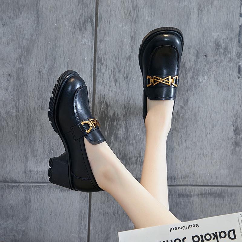 British Style Fashion Temperament Retro Slip-on Small Leather Shoes Mary Jane Women's Shoes