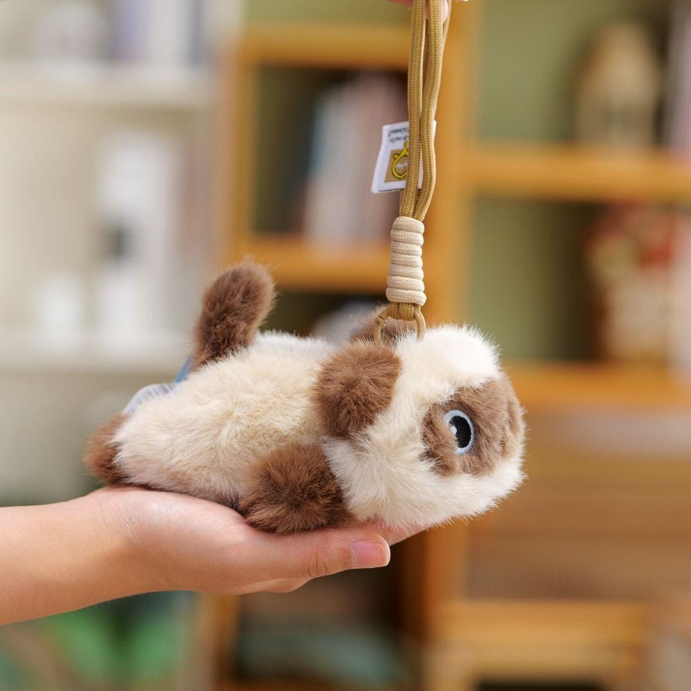 Soft Simulation Cat Plush Toy Cute Cartoon Cat Plush Keychain  Birthday Gift