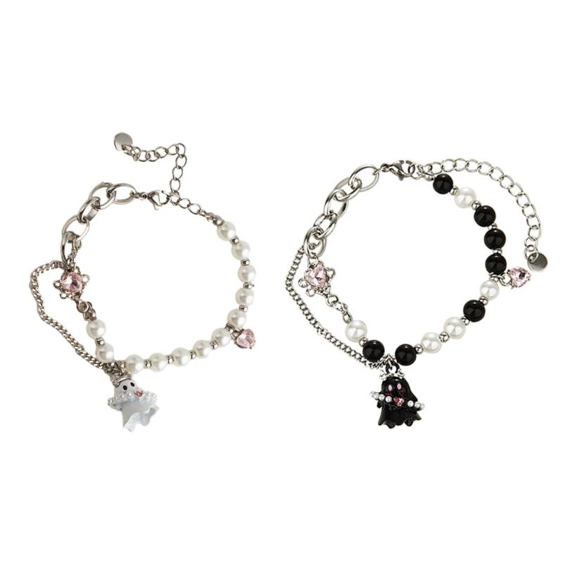 Exquisite Black White Beaded Little Specter Bracelets for Women Sweet Bracelets