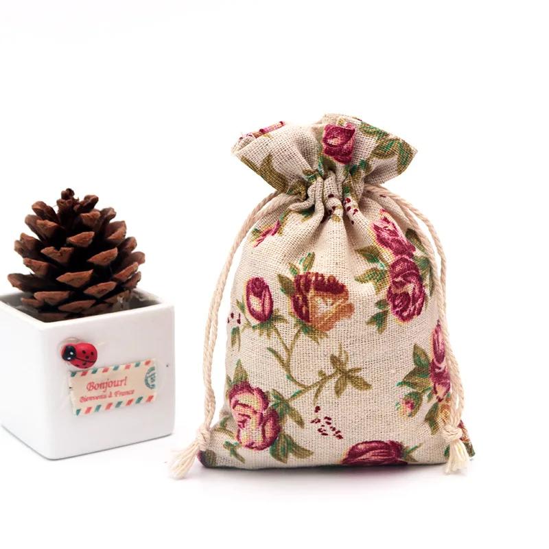 (10x14cm) Cute Cartoon Travel Storage Bag Cotton Drawstring Bag Pouches Candy Favor Holder Jewelry Party Gifts Bag 10pcs/lot