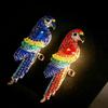 1Pcs Unisex 2-Color Rhinestone Beautiful Animal Party Casual Brooch Pin Shining Parrot Bird Brooches For Women Gifts