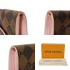 Used 12564 Portefeiulle Kaisa N61227 7940 Logo Ebene Brown Pink Bifold Two-tone Damier Rose Ballerine Ladies from Japan