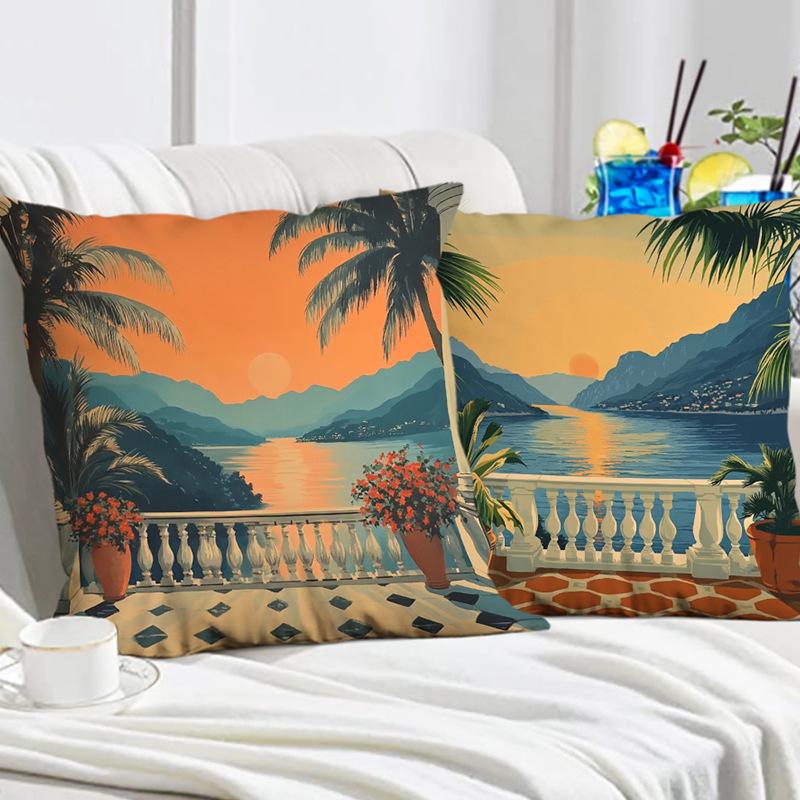 Plant Pillowcase Short Plush Bohemian Cushion Cover Ins Decorative Throw Pillow Cover