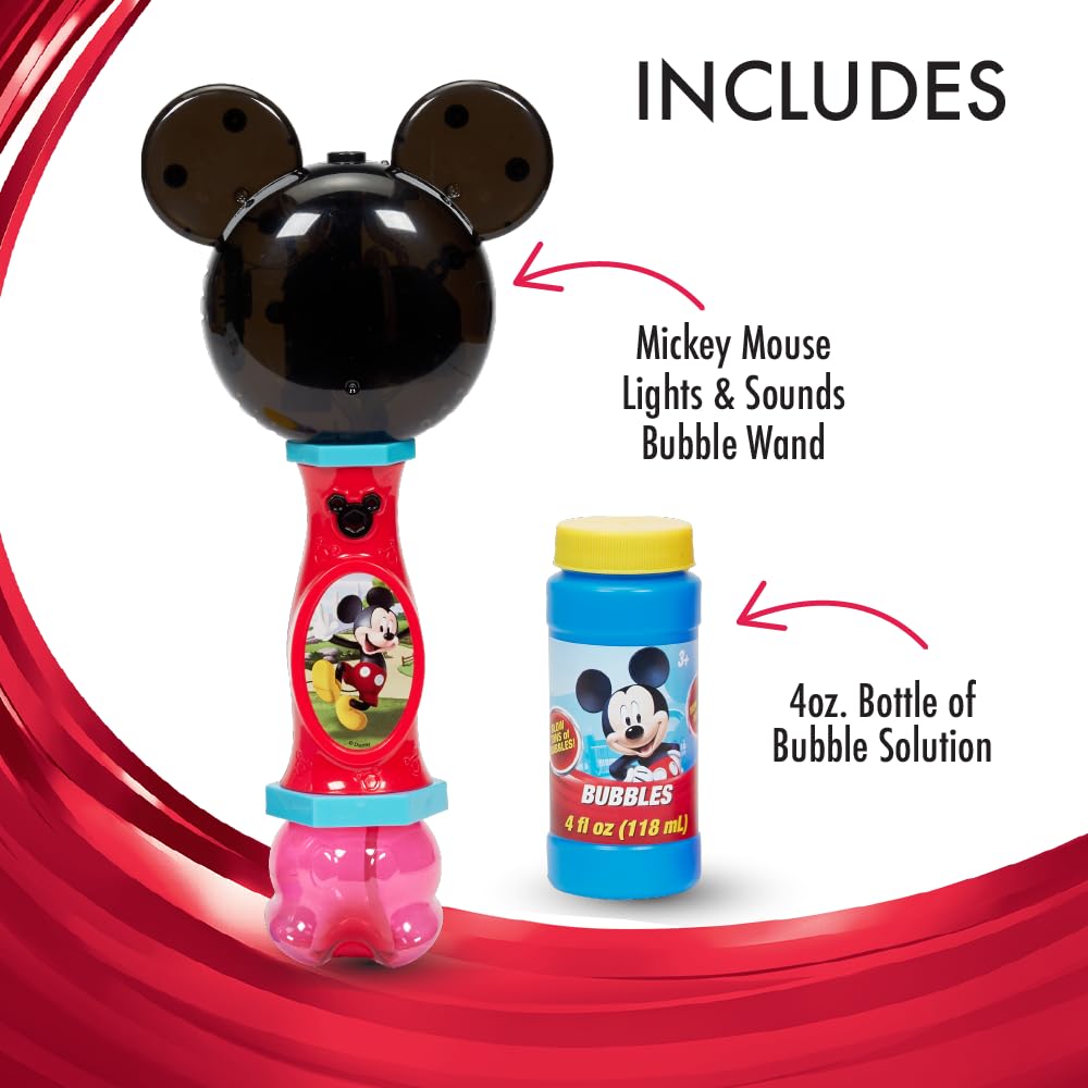 Disney Mickey Mouse Light and Sound Bubble Wand with Bubble Solution 20511