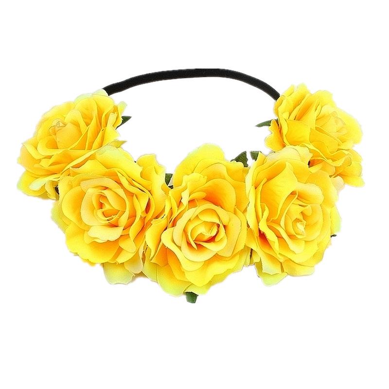 Halloween Rose Hair Band Hair Hoop Cosplay Costume Party Flannel Flowers Crown Headband Festival Hair Garland Wedding