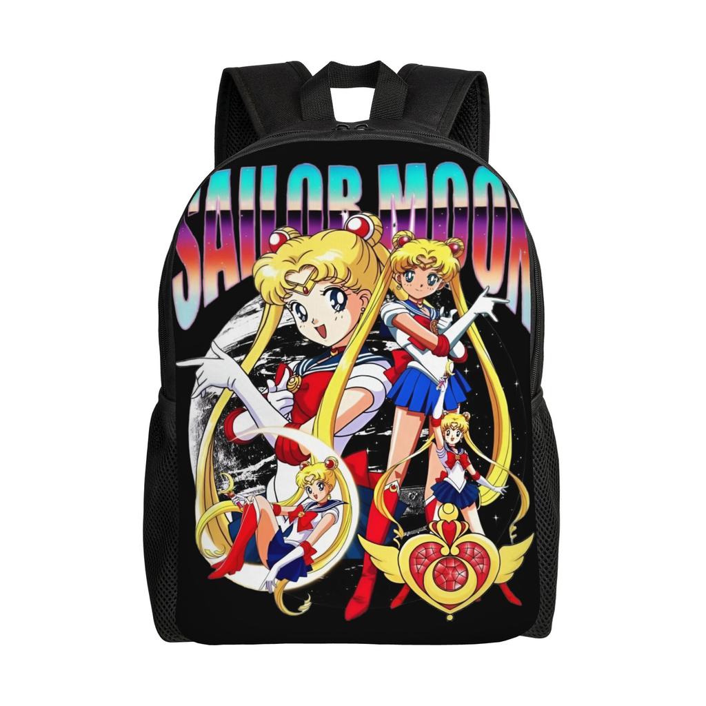 Sailors Anime Moons Backpacks for Men Women School College Students Bookbag Fits 15 Inch Laptop Tsukino Usagi Kino Makoto Bags