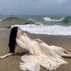 French Goddess Style Backless Halter Dress – Summer Beach Fairy Long Skirt