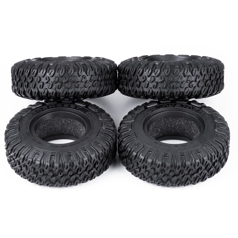 RC Crawler Tires, 1.55 Wheel Tires, RC Tires, All-Terrain Adventure Tires, 85mm, for AX90069 UTB18, MST, and JIMNY