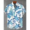 Camisa de Verano de Manga Corta para Hombre Aficionados a la Pesca Ropa de Moda Estampado de Peces Tejido de Lino Cómodo Top Nueva Colección