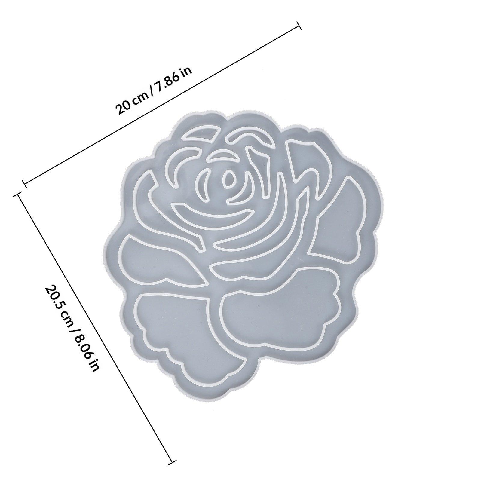 Silicone Mold Rose Flower DIY Flexible Pendant Resin Casting Mold for Rose Ornament Making Silicone Molds Hanging Ornament Molds