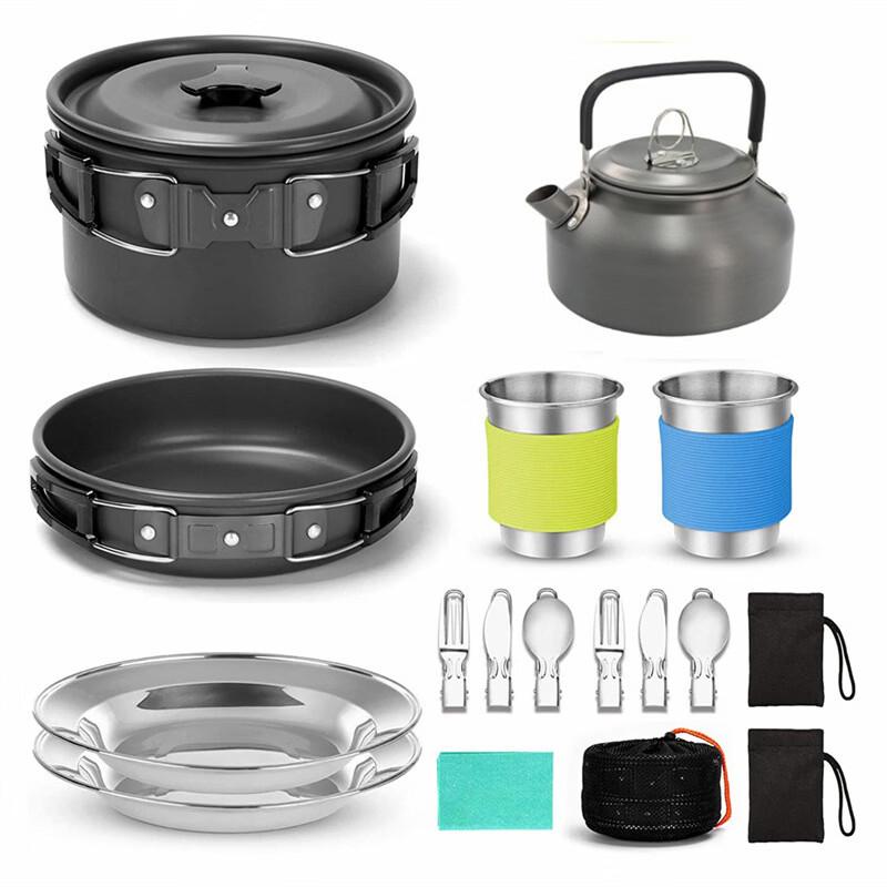 Gongziyu DS308 Portable Outdoor Cookware Set with Teapot