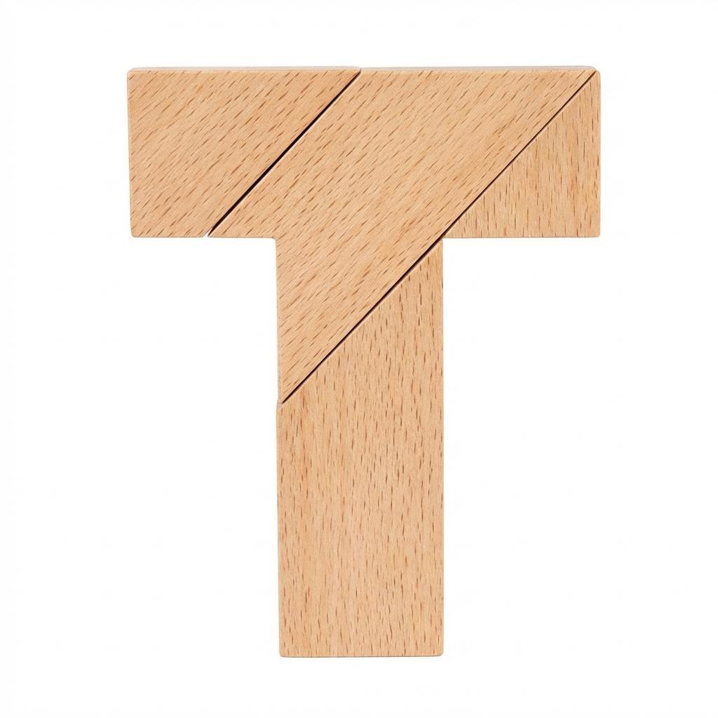 Wooden-T Puzzle Brain Teaser Game For Adults And Students Durable Natural Woods Material