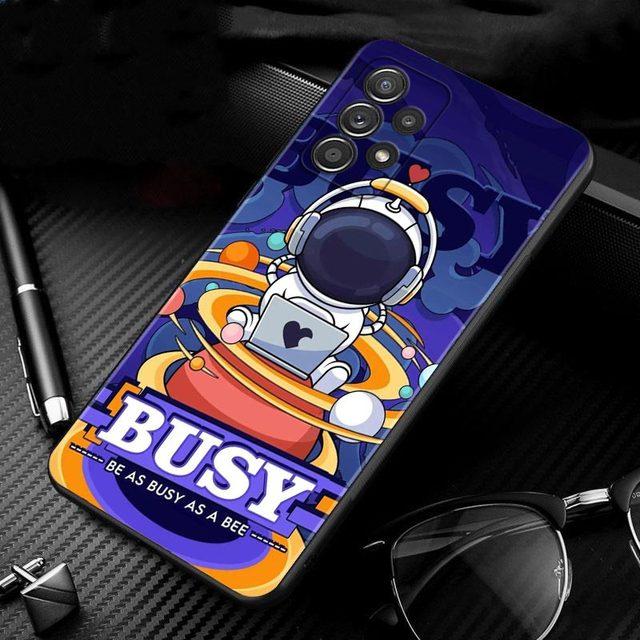 Niedliche Cartoon-Astronauten-Hülle für Samsung Galaxy A51 A71 A01 A11 A21 A21s A31 A41 A72 A52 A42 A32 A22 A12 A02 A02s F42 Handyhülle
