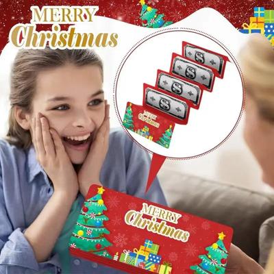 Christmas Money Holder Wallet Red Envelope Christmas Gift Envelope Greeting Card Creative Birthday Folding Cash Holder For Kids