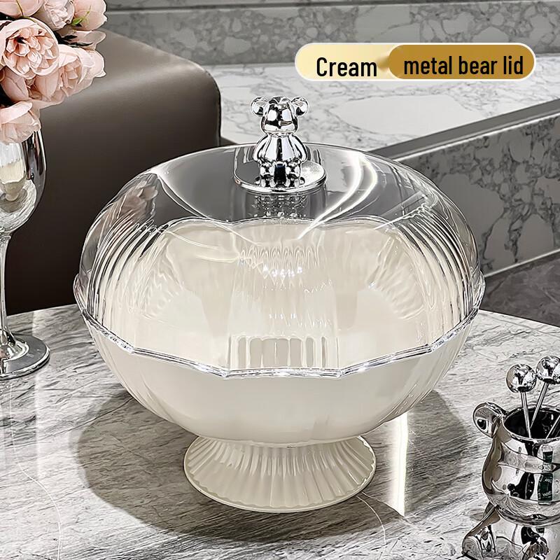 Cream Series Covered Fruit Drain Basket & Serving Tray