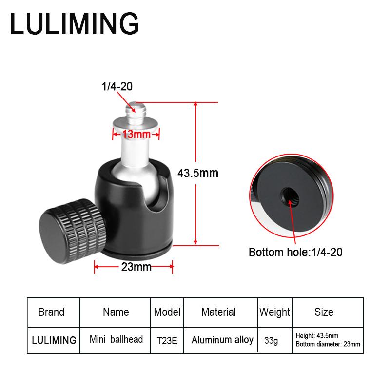 1/4 3/8  M4 M5 M6 Screw Hole Mini Camera Small Head Spherical Head Tripod Photography Equipment Live Broadcast Accessories T23E 1PC