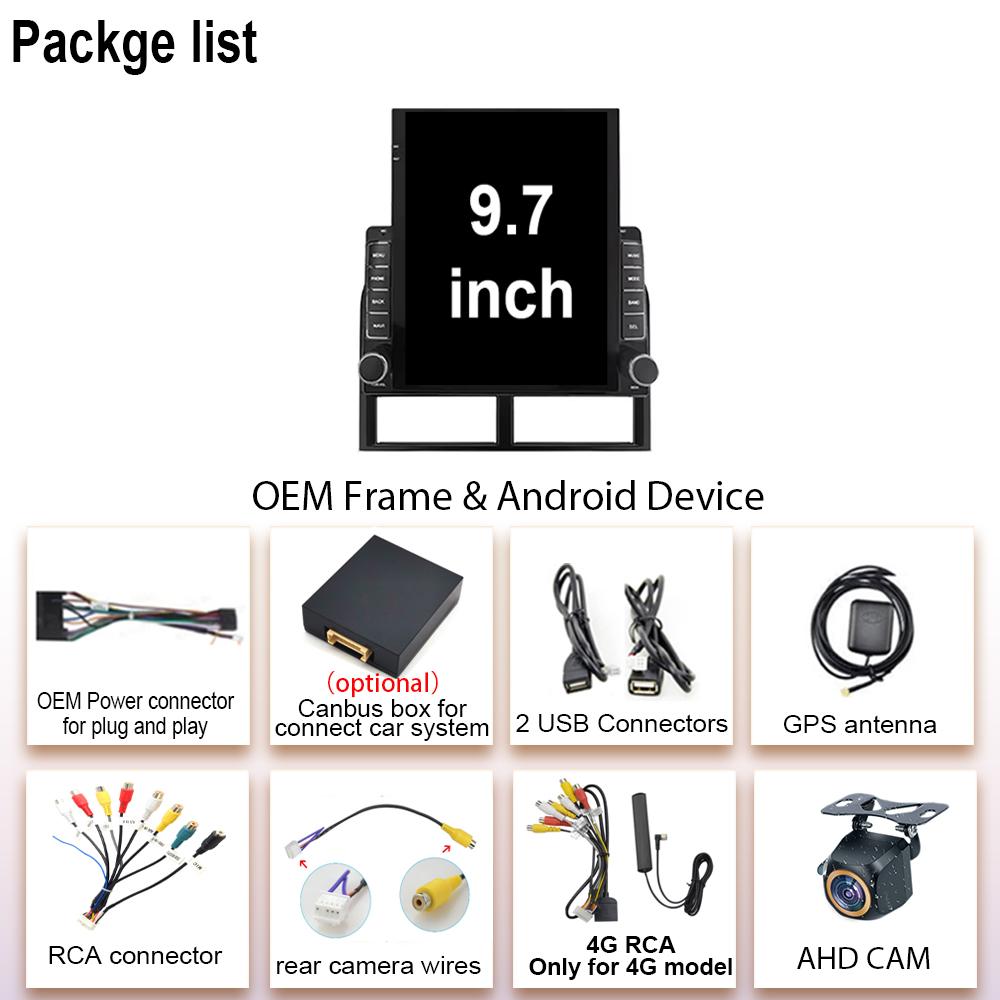 9.7 Inch Vertical Screen Android 14 Car Radio For Jeep Grand Cherokee II WJ 1998-2004 For Tesla Style Car Video Player No 2din