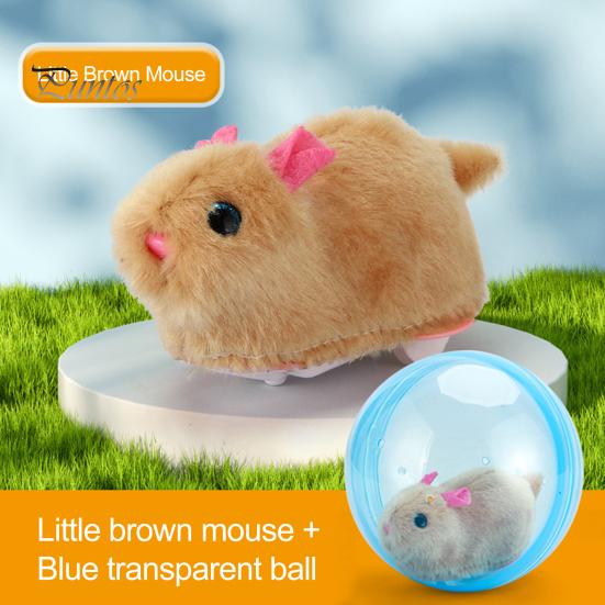 Moving Animal Toy Electric Automatic Rolling Hamster Ball, Ball with Plush Rabbit Inside, Toddler Pet Simulation Interactive Toy, Gift for Toddlers