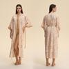 Yaoting Satin Plus Size Women's Long Sleeve Pajamas and Bathrobe Set - Spring/Fall Collection WP5021