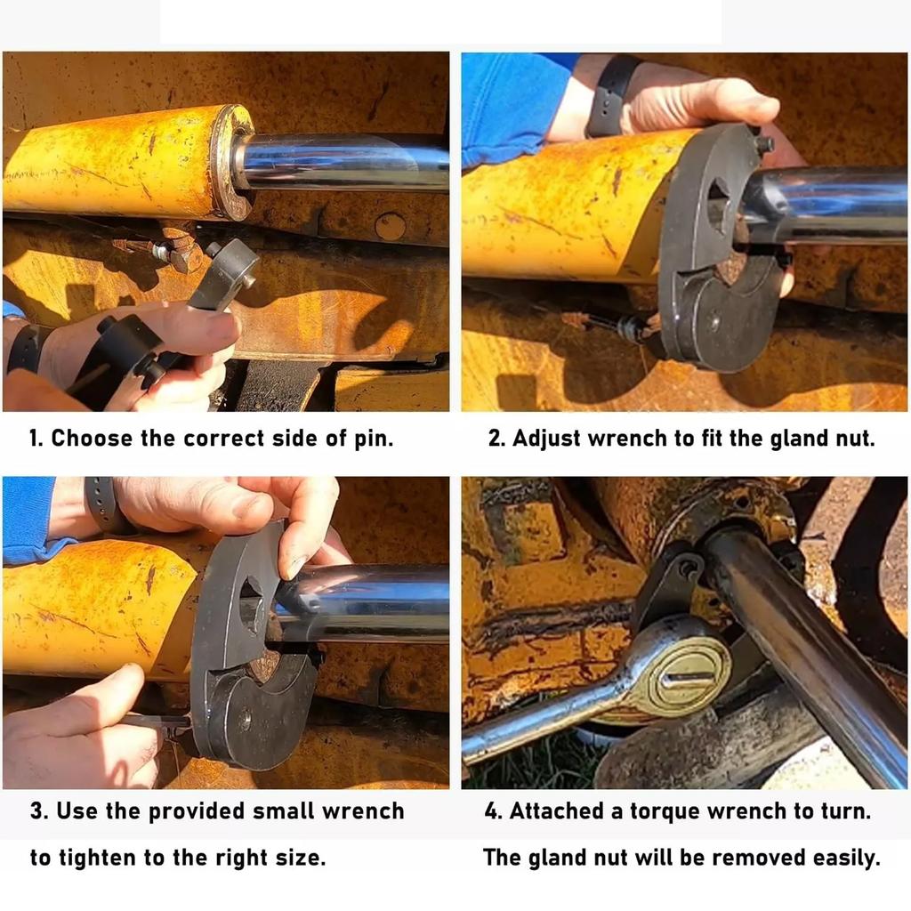 2pcs Adjustable Gland Nut Spanner Wrench Tool for Hydraulic Cylinders on Most Farm and Construction Equipment 1266 7463
