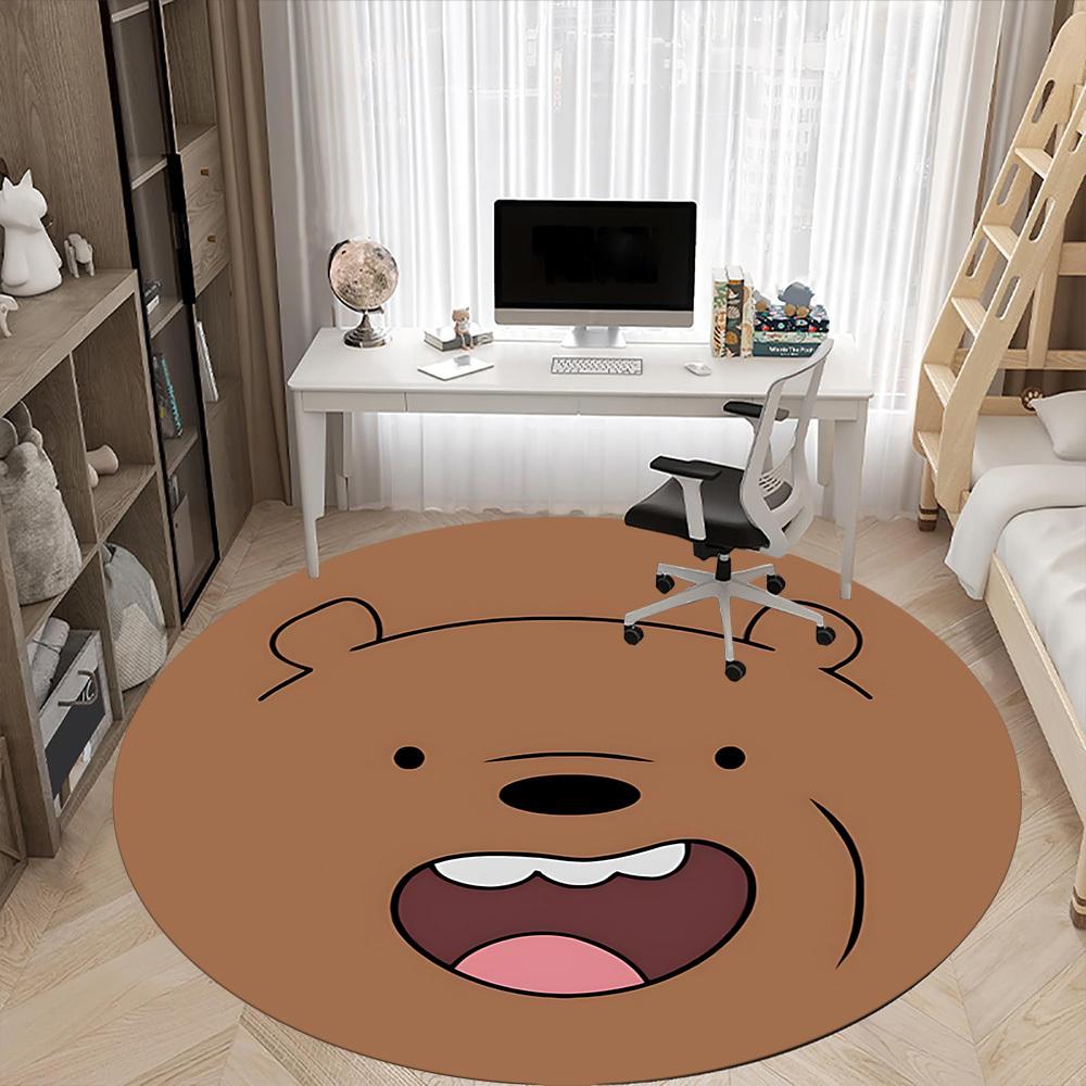 1pc We Bare Bears Office Round Area Rug, Under Office Chairs Bedroom Living Room Home Decor, Room Deco, Available in Various Sizes