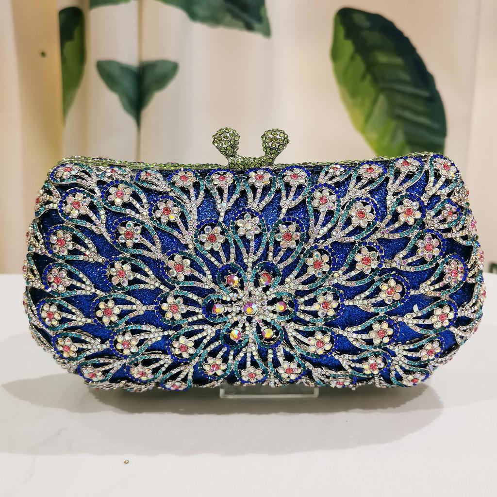 Weiße Strass Schwarz Abendtasche Tasche WHTUOHENG Damen Blumen Diamant Kristall Damen Party Abschlussball Handy Handtaschen Minaudiere