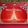 Christmas Backdrop Snowflake Pattern Christmas Event Banner Christmas Party Banner Shiny Xmas Banner For Indoor Celebration