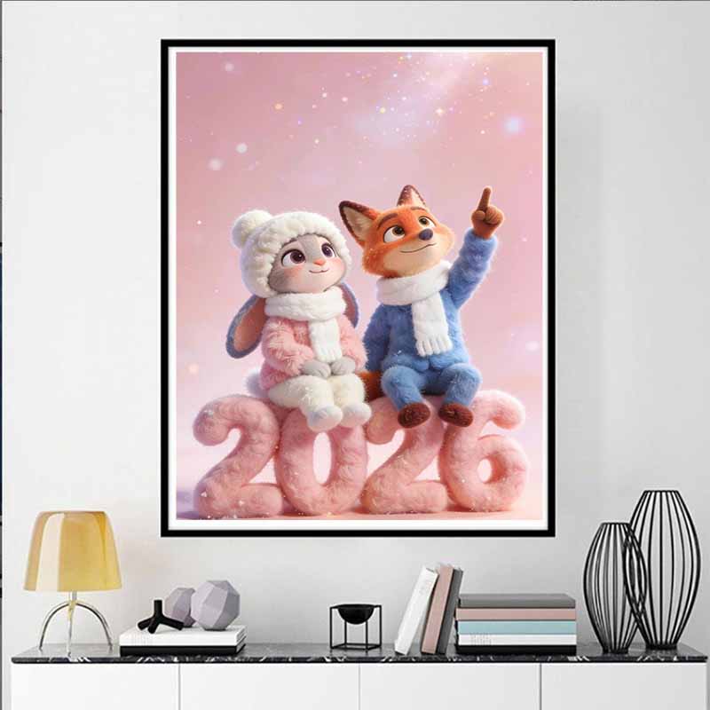 Disney Diamond Painting Zootopia 2026 New Years Healing Cartoon Mosaic Diamond Cross Stitch DIY Gift Home Decor