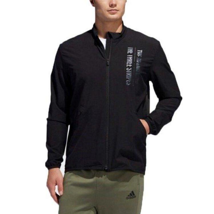 Adidas Jackets Men's Black Stand Collar Moderate Other FJ6149