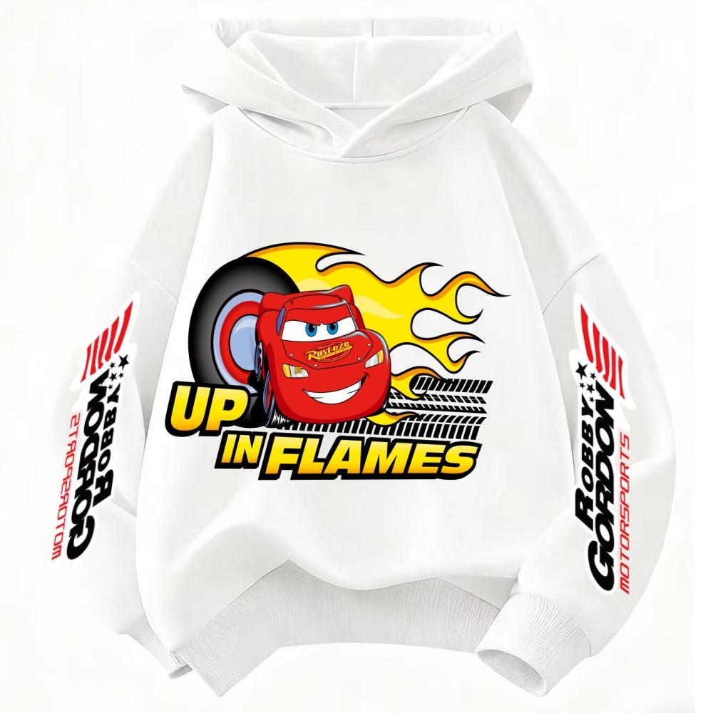 Felpa con Cappuccio per Bambini Stampa Fulmine McQueen Auto Ragazzo Ragazza Autunno Inverno Quotidiano Esterno Vacanza Casual Calda Abbigliamento Sportivo