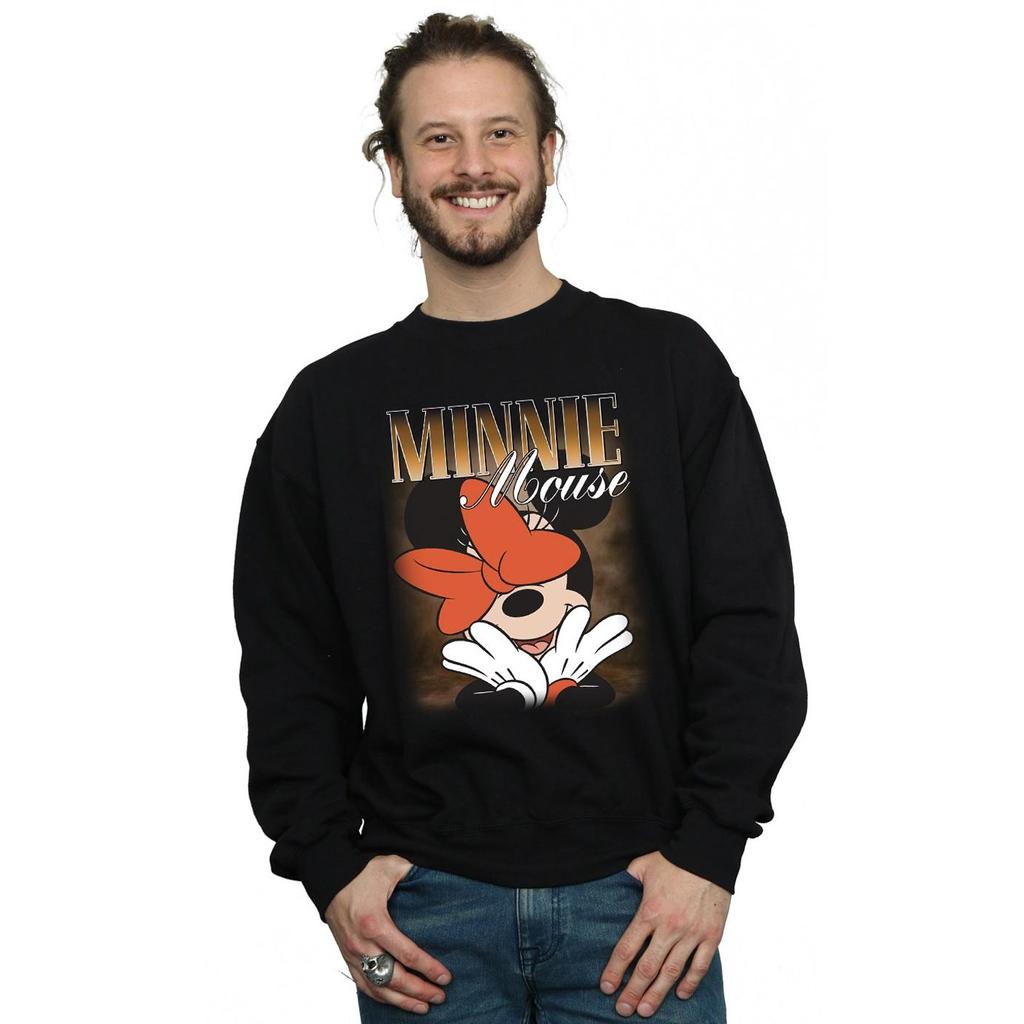 Disney Mens Minnie Mouse Bow Montage Sweatshirt