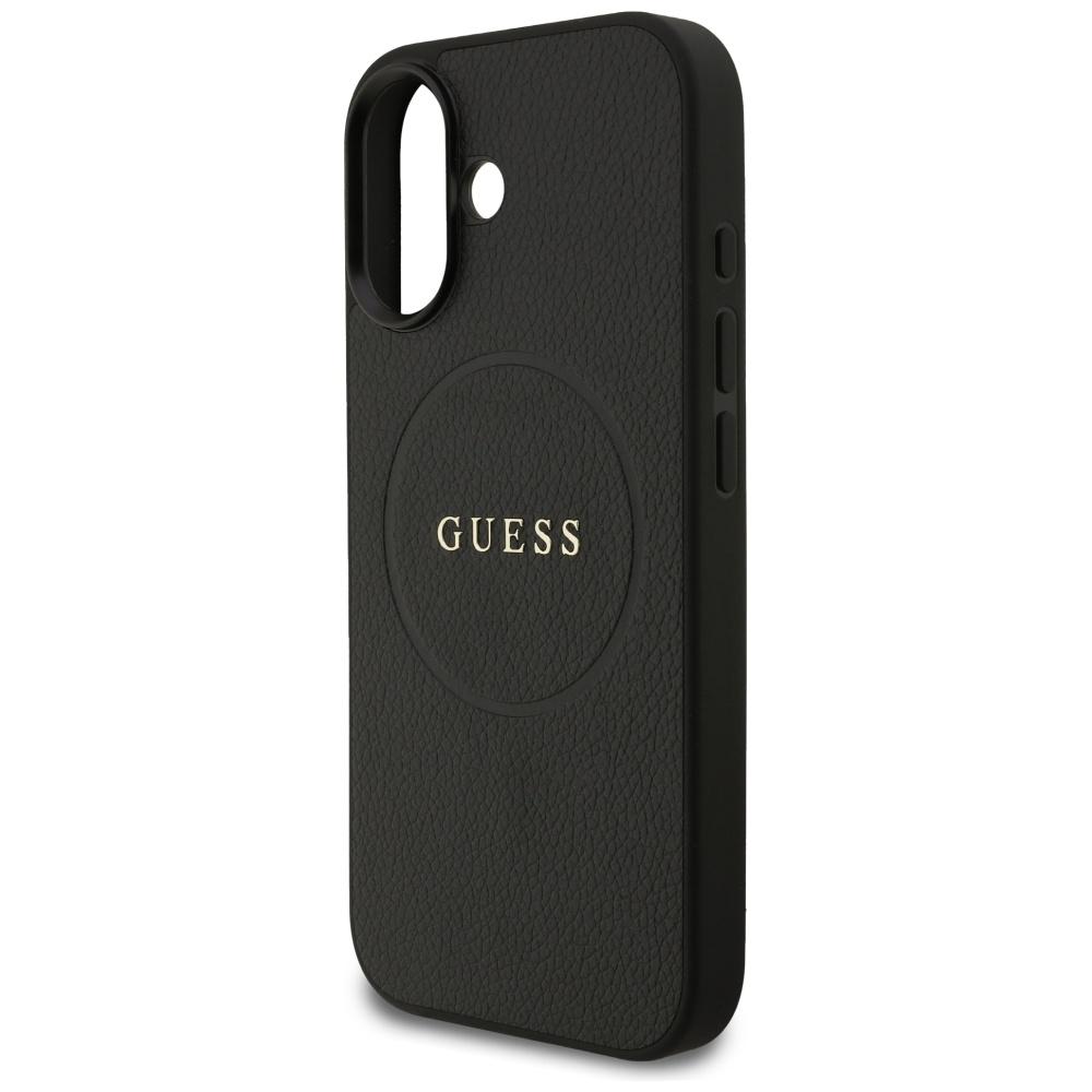 Guess Grained Ring MagSafe case for iPhone 17 black