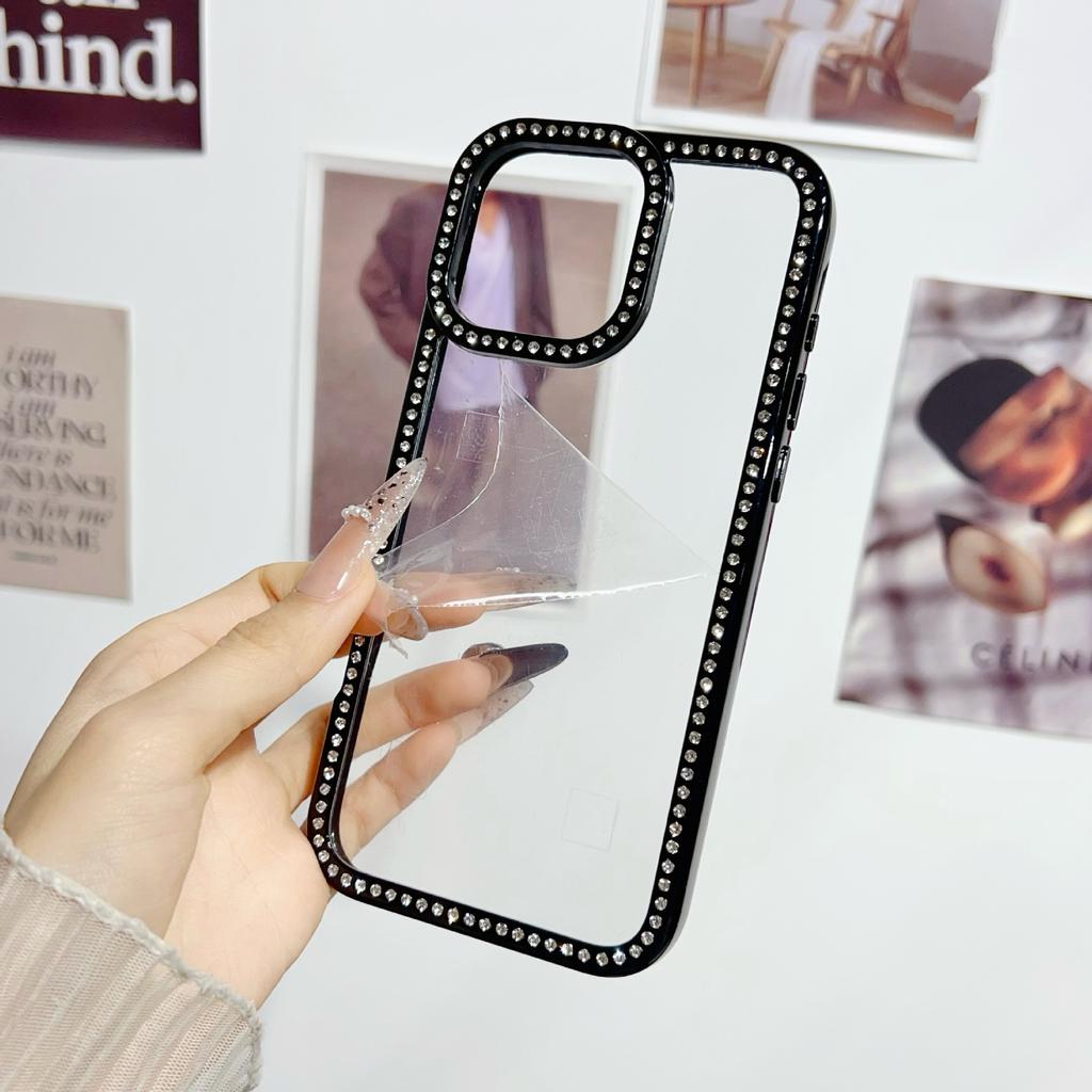 Flash drill edge drill mobile phone case is suitable for Apple 17PROMAX trendy personality 14/13 girl style 11/15 explosive case