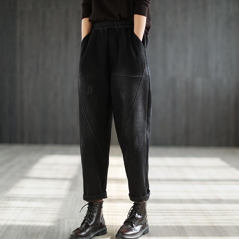 

Women s Plus Size Harem Pants - Loose Velvet Jeans for Autumn/Spring 2XL [170-195 lbs]