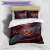 Set Lenzuola Stampato West Ham United Football 3 Pezzi, Comodo Set Copripiumino per Camera da Letto Amico della Pelle