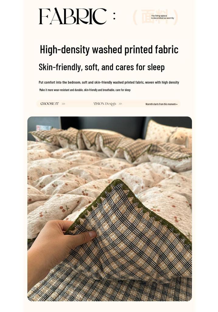 Princess Style Cartoon Shell Super Soft Bed Cover Set - 3 or 4-Piece, All Seasons, Skin-Friendly, Perfect for Dorms