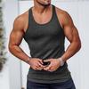 Men's Summer Outdoor Sports Vest Knitted Vertical Stripes Fitness Sports Slim-fit Vest Men's Work-line Vest