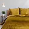 Housse de couette - Velours - Ocre - 220 x 240 cm - 2 taies - 100% polyester