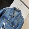 Veste en jean délavé style rétro Hong Kong pour femme - Mode décontractée ample Printemps/Automne 2025