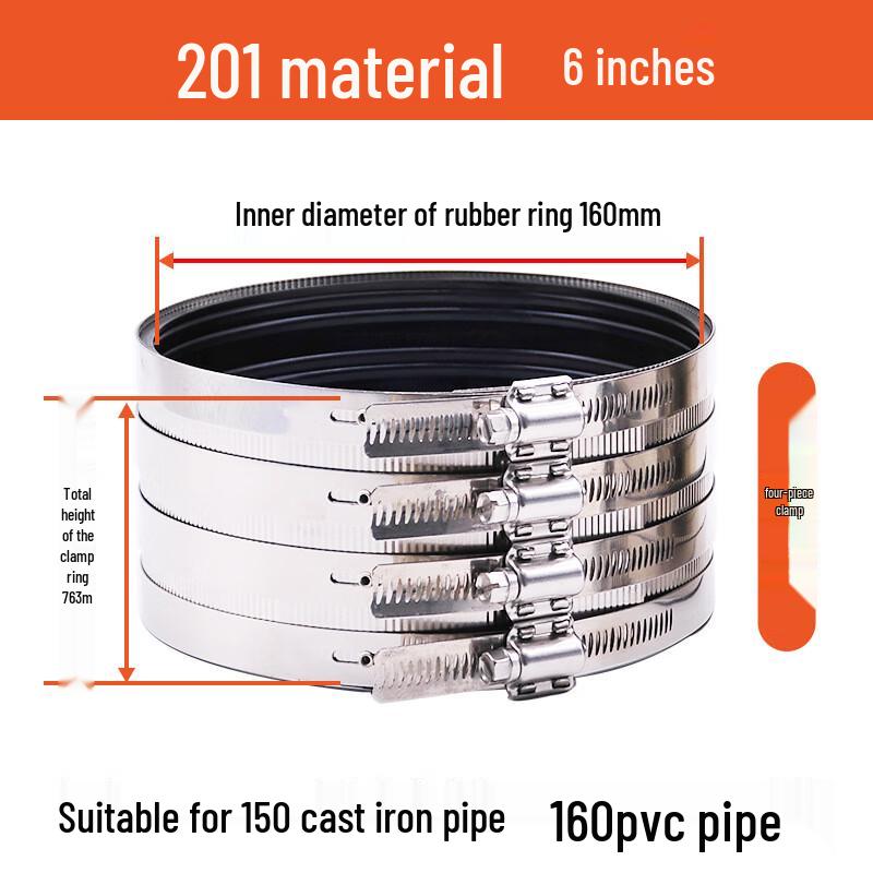 Stainless Steel 201/304 Drainage Pipe Clamp