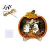 Cool Patterned Ornaments Halloween Door Sign Glowing Ghost Hanging Decor Wooden LED Window Reusable Party Supplies Ornament for Party Spooky