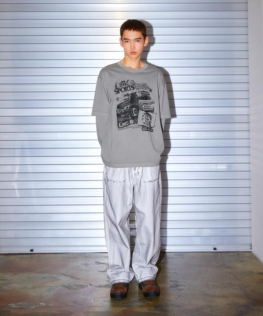 LMC Overdyed Layered Long Slv Tee Gray