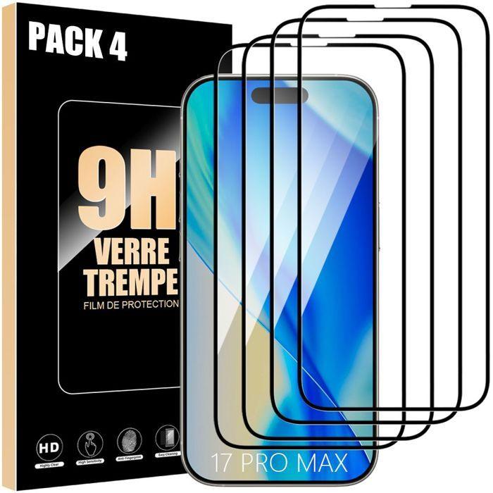 Verre Trempé - BOOLING - pour iPhone 17 Pro Max - Lot de 4 - Résistant aux Rayures - Protection Optimale
