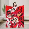 Warm Blanket Picnic Alastor Game VOX H-Hazbin Hotel Throw Blanket Flannel Bedspread For Couch Bed Fluffy Sofa Bed Cover